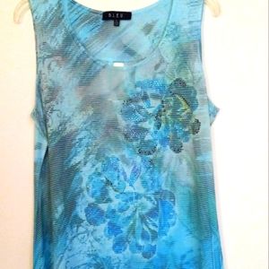 B.L.E.U. XL assymetrical sleeveless sparkly top